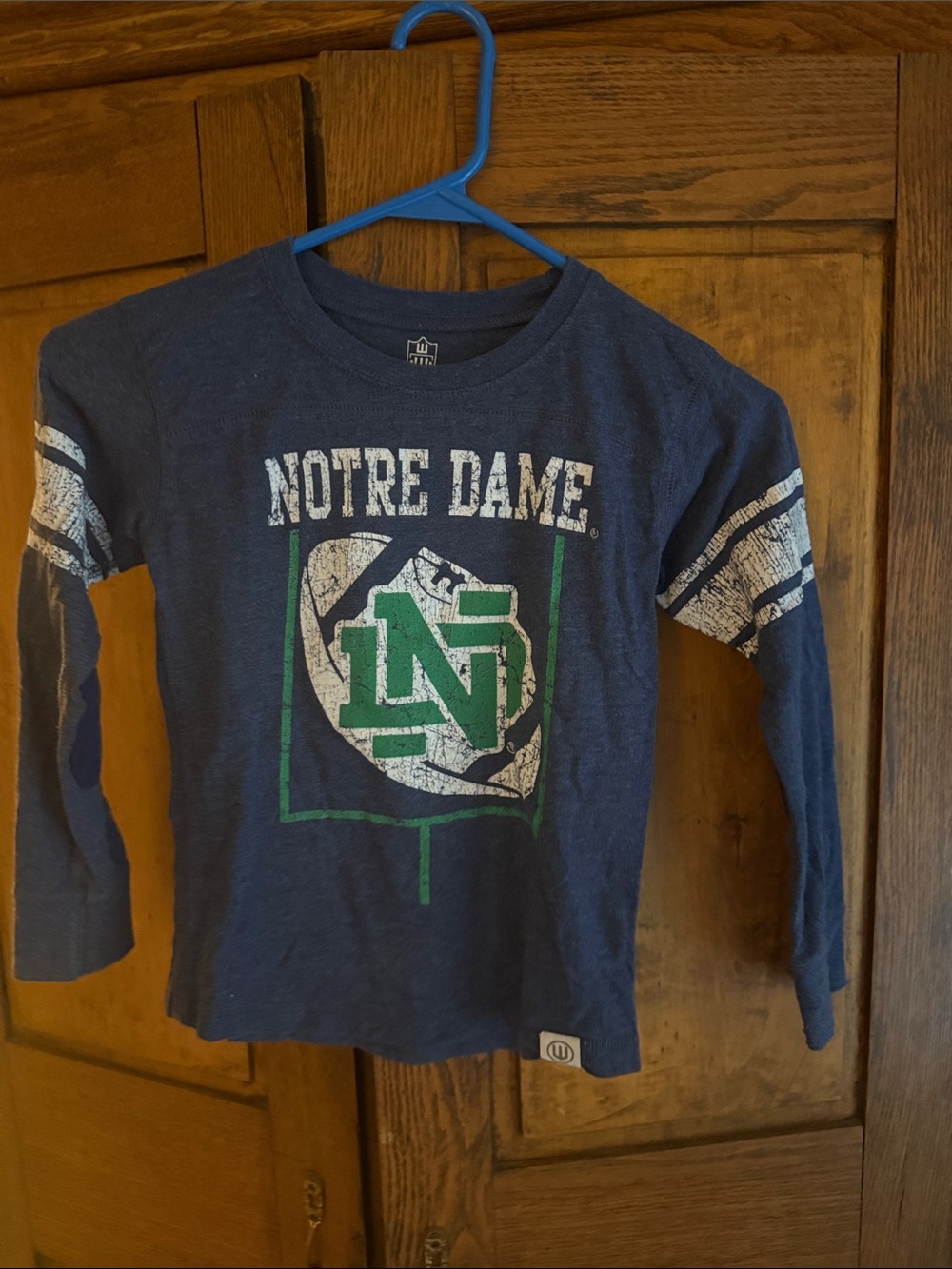 Notre Dame Navy Long-Sleeve Graphic Tee for Kids